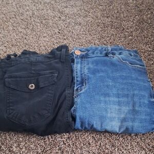 YMI Curvy Fit Blue and Black Denim Set